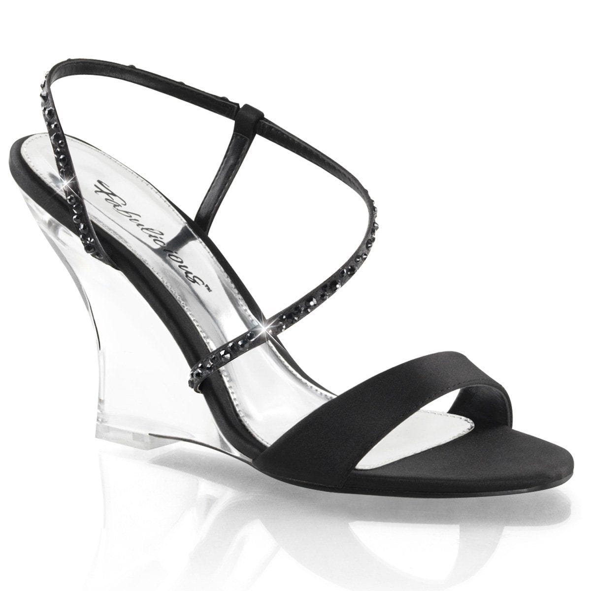 LOVELY-417 Black Satin/Clear Fabulicious