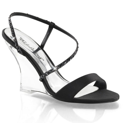 LOVELY-417 Black Satin/Clear Fabulicious