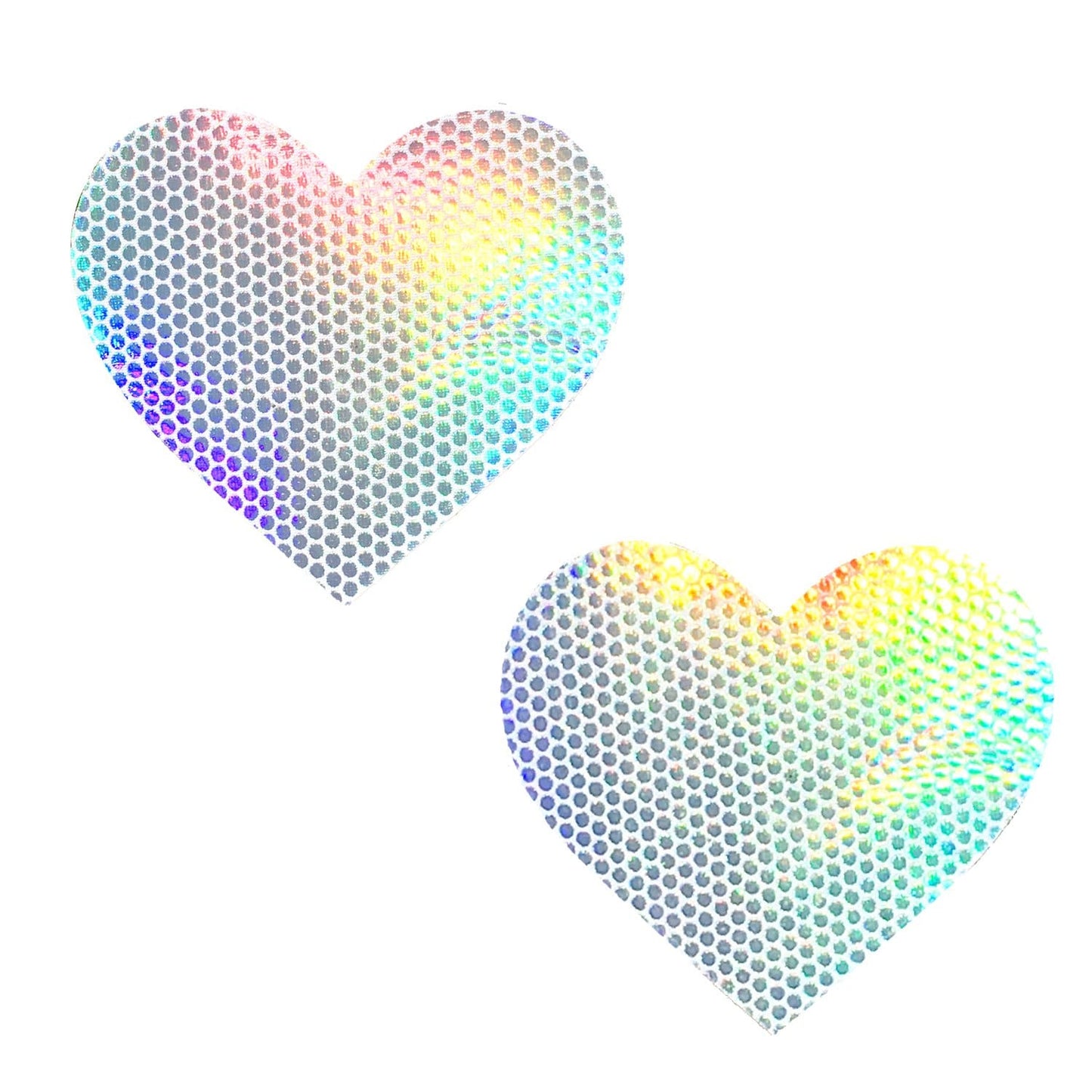 Liquid Party Pure White Holographic I Heart U Nipple Cover Pasties