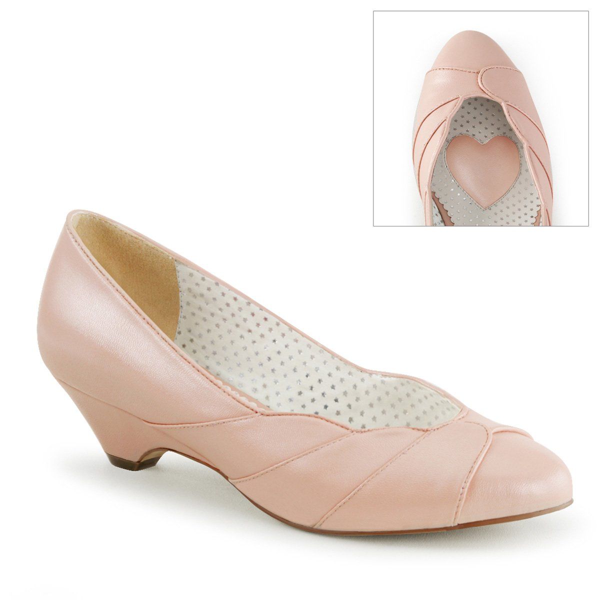 LULU-05 Baby Pink Faux Leather Pin Up Couture