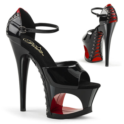 MOON-760FH Black-Red Patent/Black Platform Sandal Pleaser