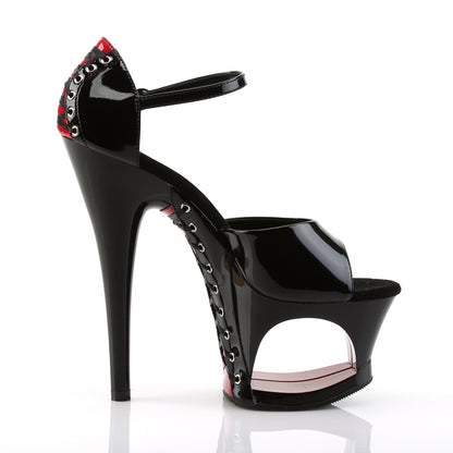 MOON-760FH Black-Red Patent/Black Platform Sandal Pleaser