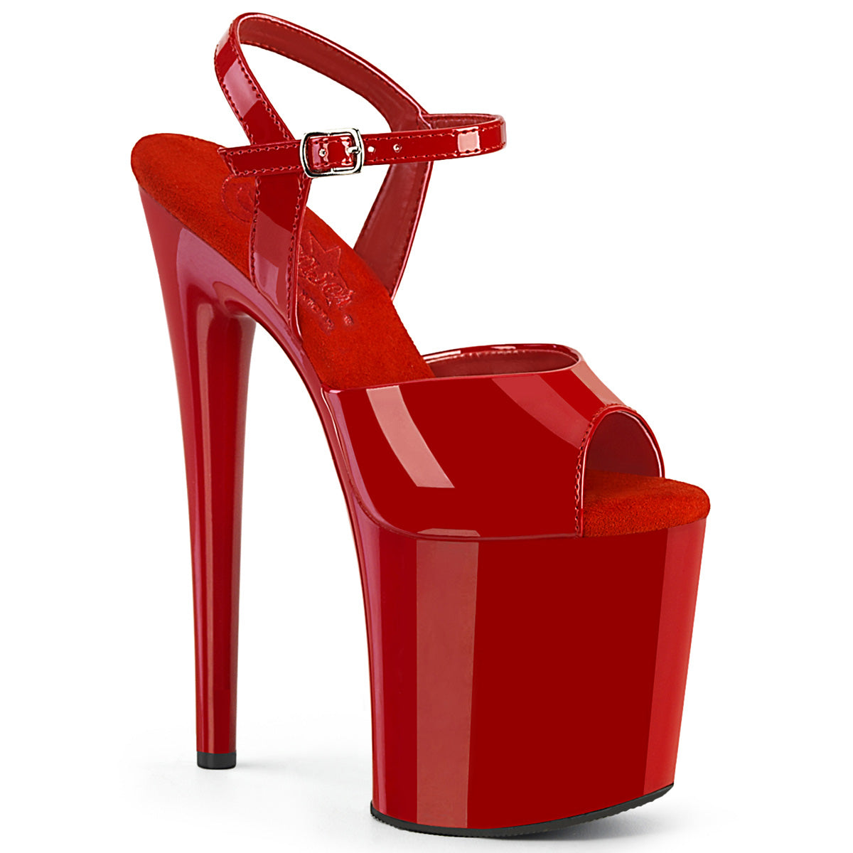 NAUGHTY-809 Red Patent Platform Sandal Pleaser