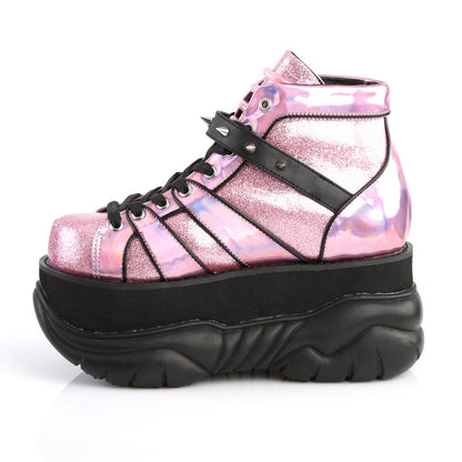 NEPTUNE-100 Pink Glitter-Silver Boot Demonia