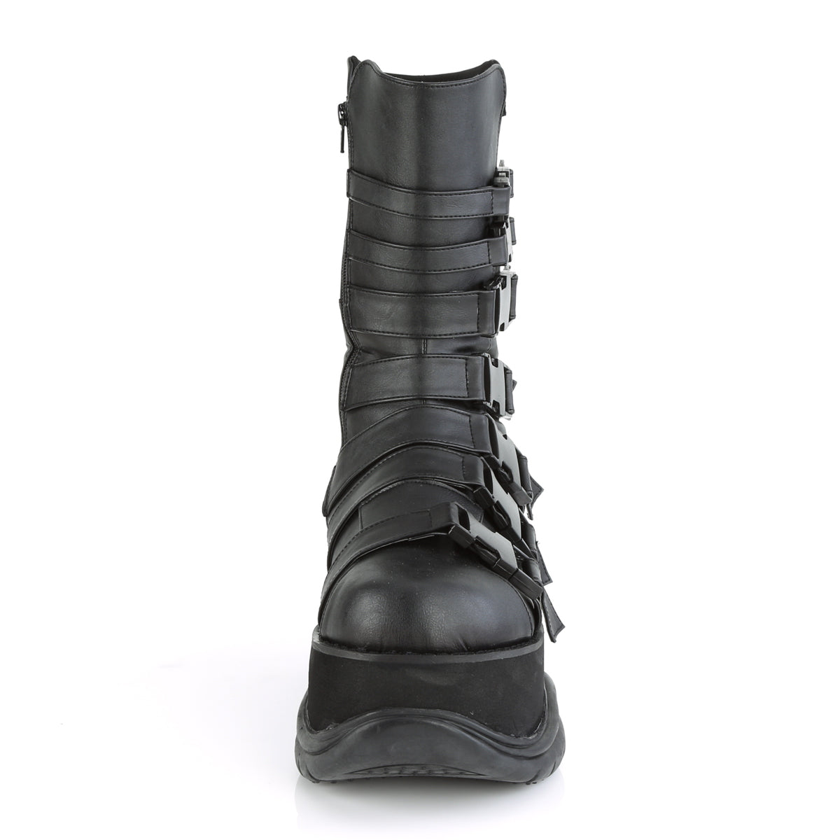 NEPTUNE-210 Black Vegan Leather Mid-Calf Boot Demonia