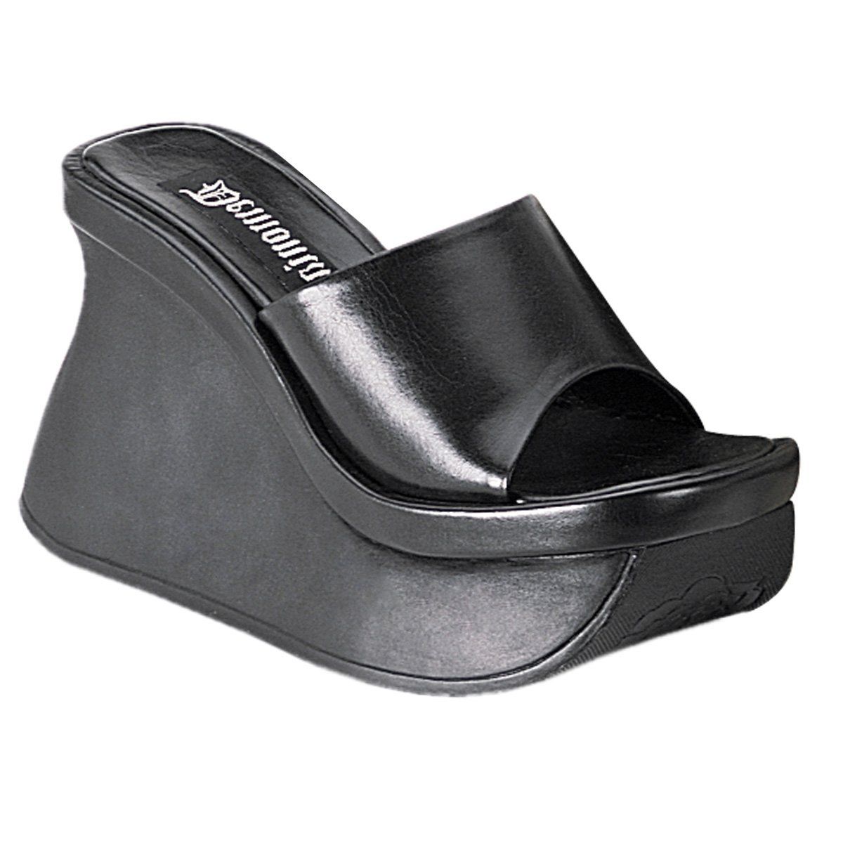 PACE-01 Black Vegan Leather Sandal Demonia