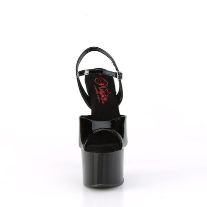 PASSION-709 Black Patent Platform Sandal Pleaser