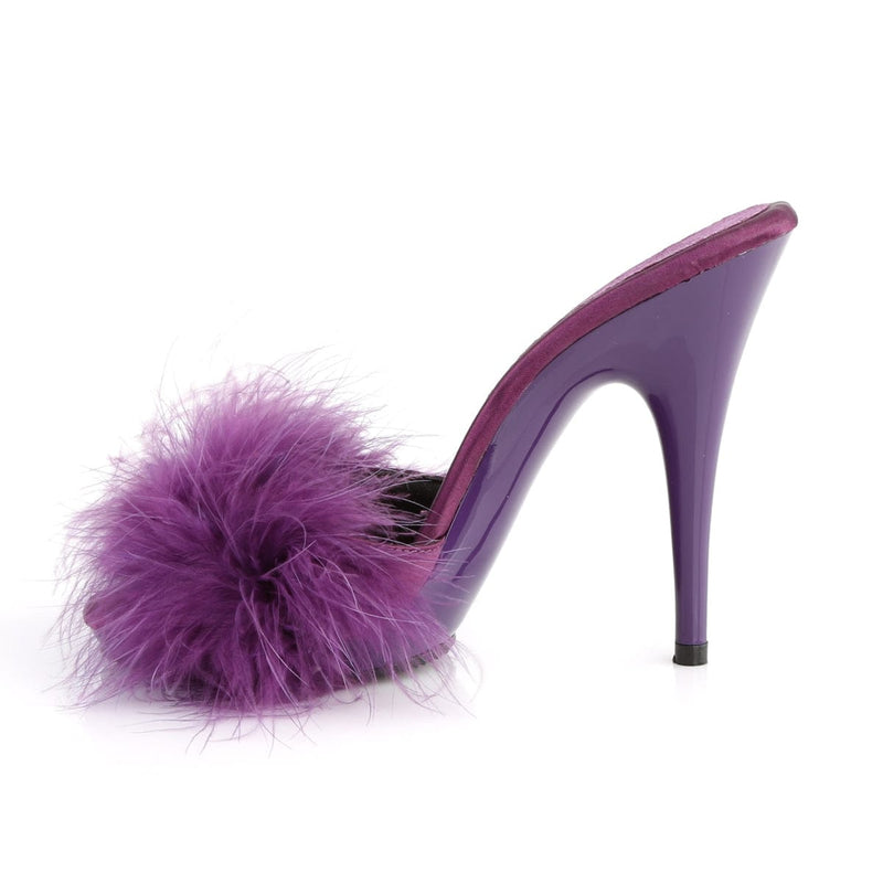 POISE-501F Purple Satin-Marabou Fur/Purple CURRENT Fabulicious US Size (Women's): 6