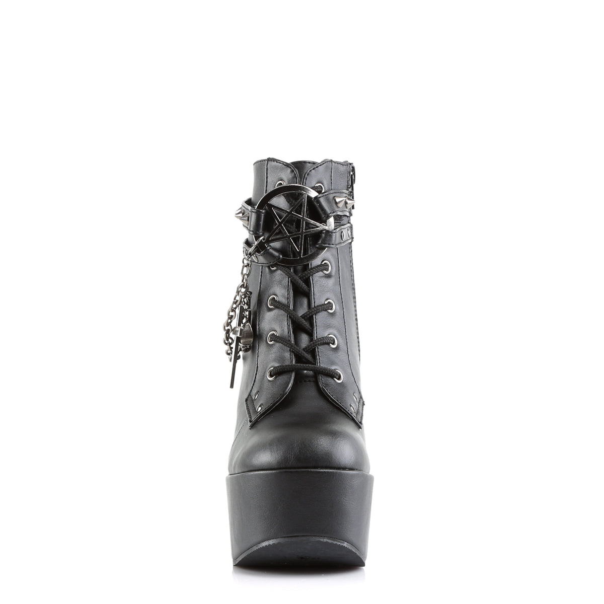 POISON-101 Black Vegan Leather Ankle Boot Demonia