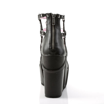 POISON-25-1 Black Vegan Leather Ankle Boot Demonia