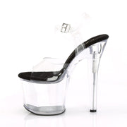 RADIANT-708 Clear-Black/Clear Platform Sandal Pleaser US Size (Women's): 5