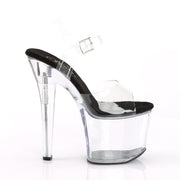 RADIANT-708 Clear-Black/Clear Platform Sandal Pleaser US Size (Women's): 5