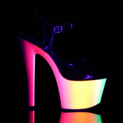 RAINBOW-309UV Black Patent/Neon Multi Platform Sandal Pleaser US Size (Women's): 5