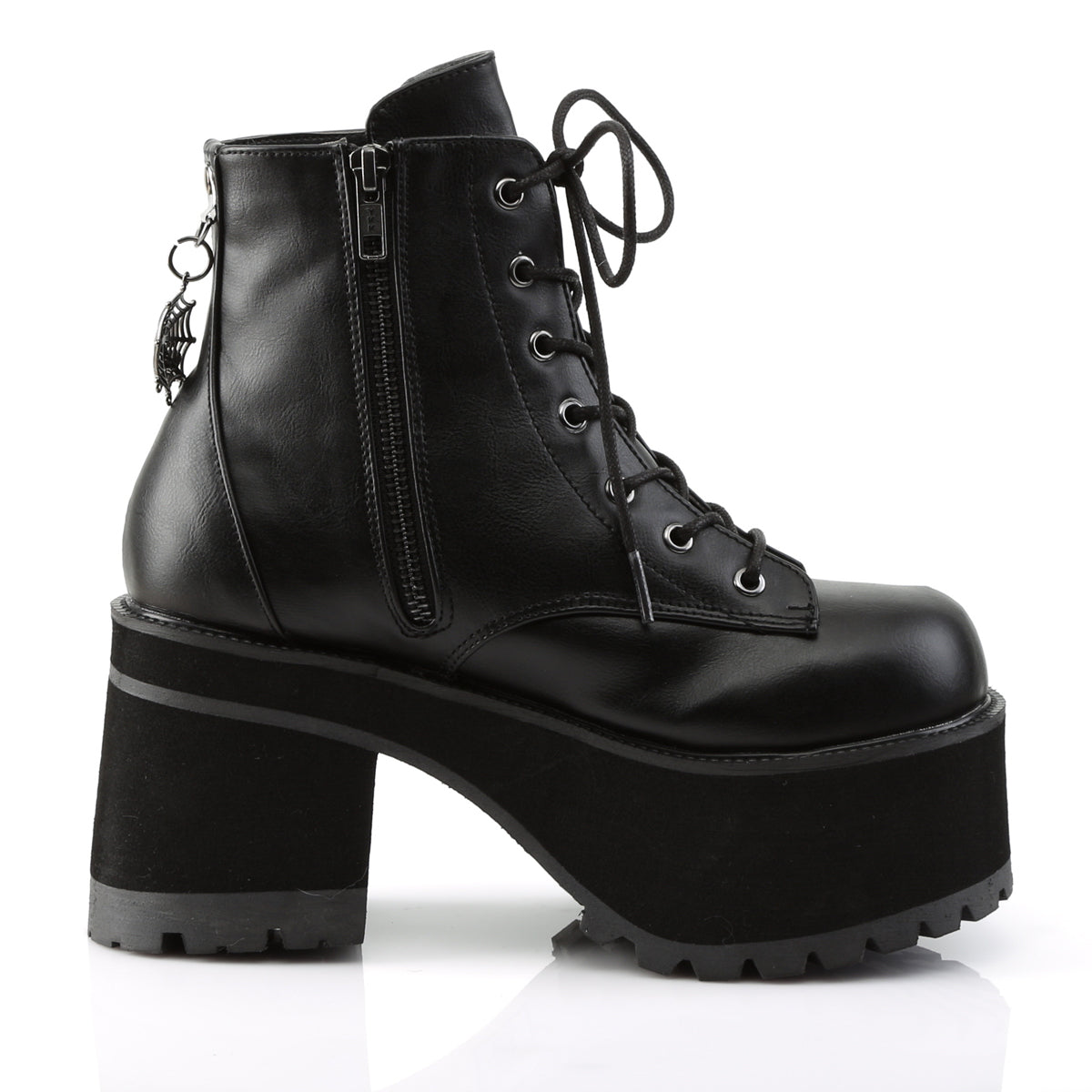 RANGER-105 Black Vegan Leather Ankle Boot Demonia