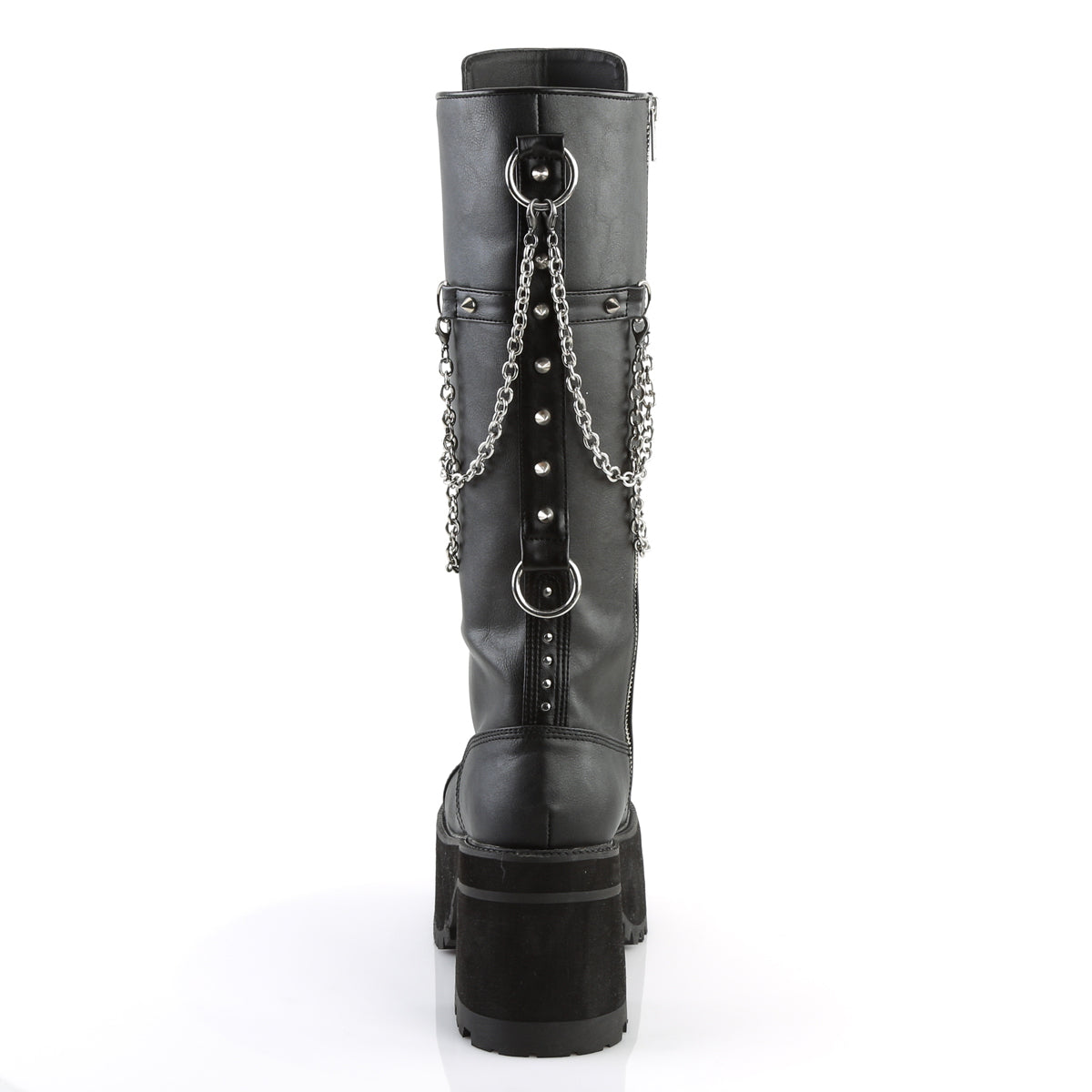 RANGER-303 Black Faux Leather Knee Boot Demonia