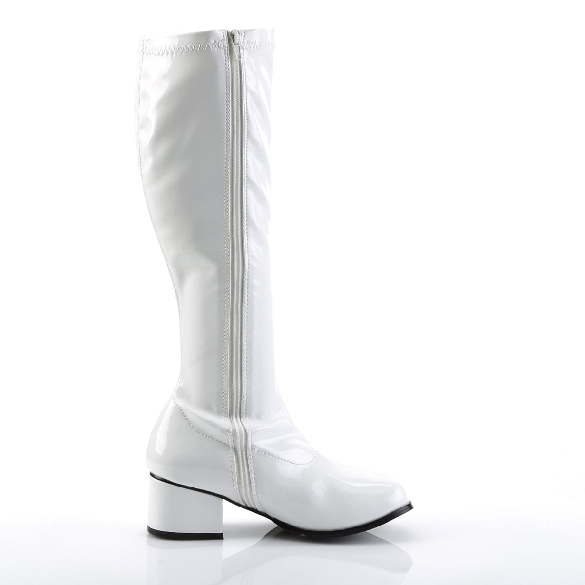 RETRO-300 White Stretch Patent Funtasma