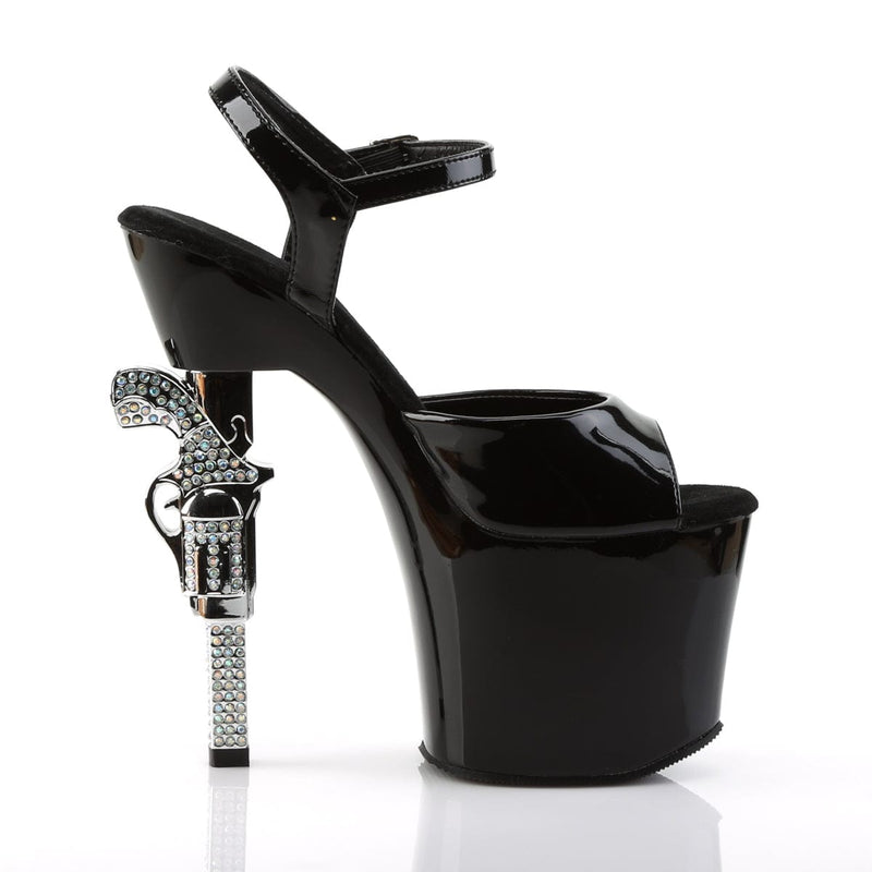 REVOLVER-709 Black/Black Platform Sandal Pleaser US Size (Women's): 5
