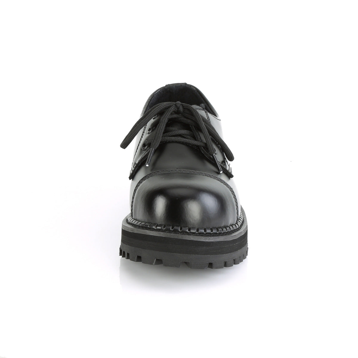 RIOT-03 Black Leather Shoe Demonia