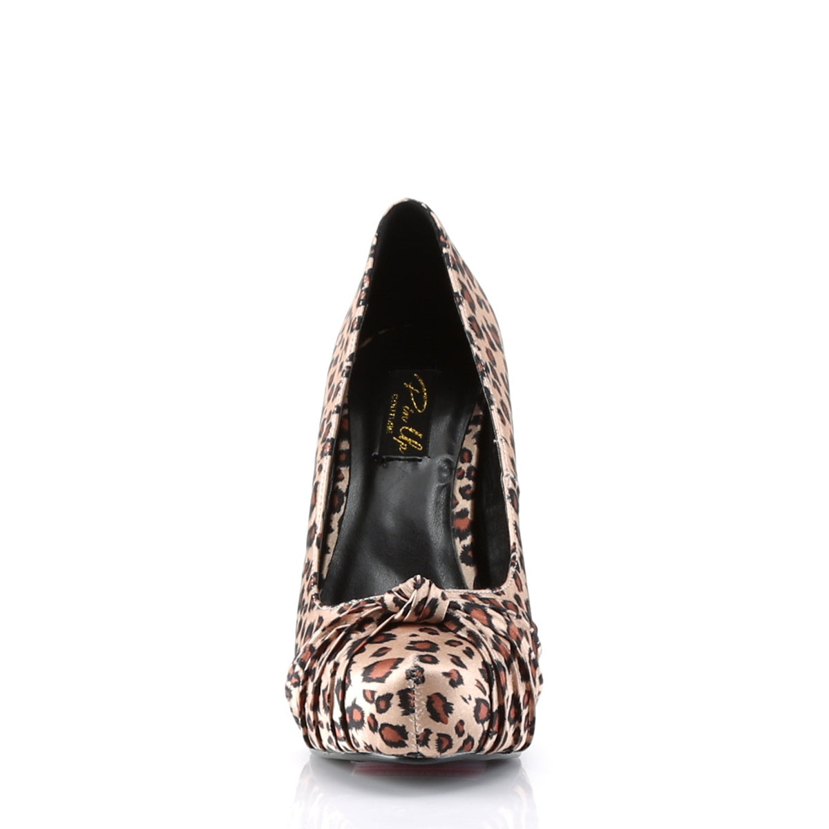 SAFARI-06 Tan Leopard Print Satin Pin Up Couture