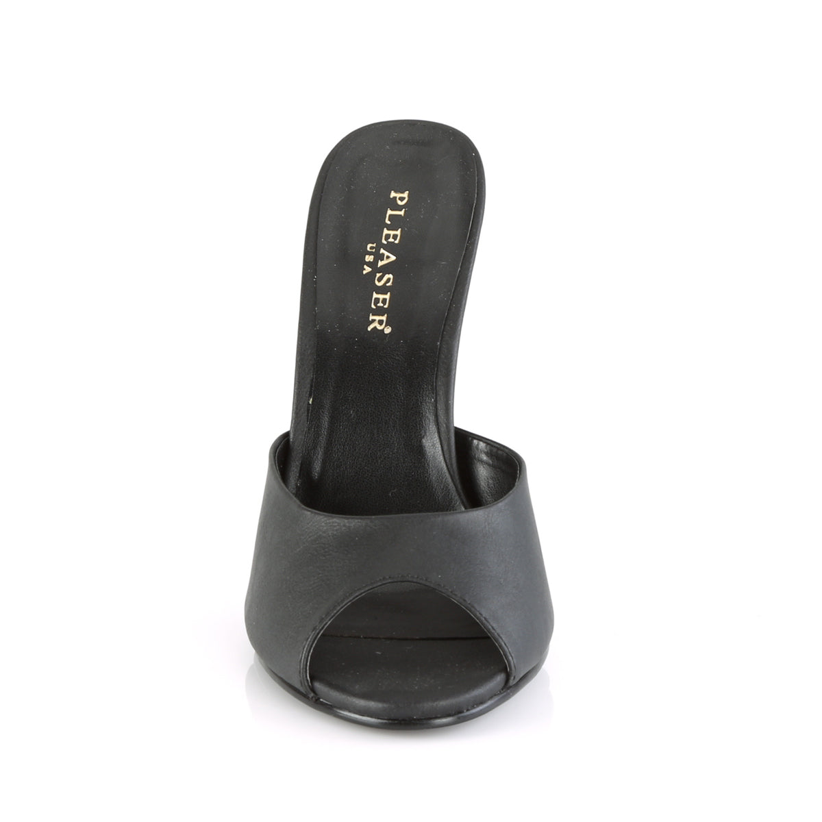 SEDUCE-101 Black Faux Leather Sandal Pleaser