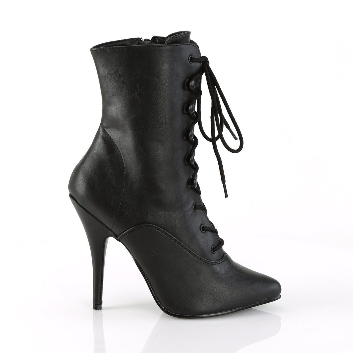 SEDUCE-1020 Black Faux Leather Ankle Boot Pleaser