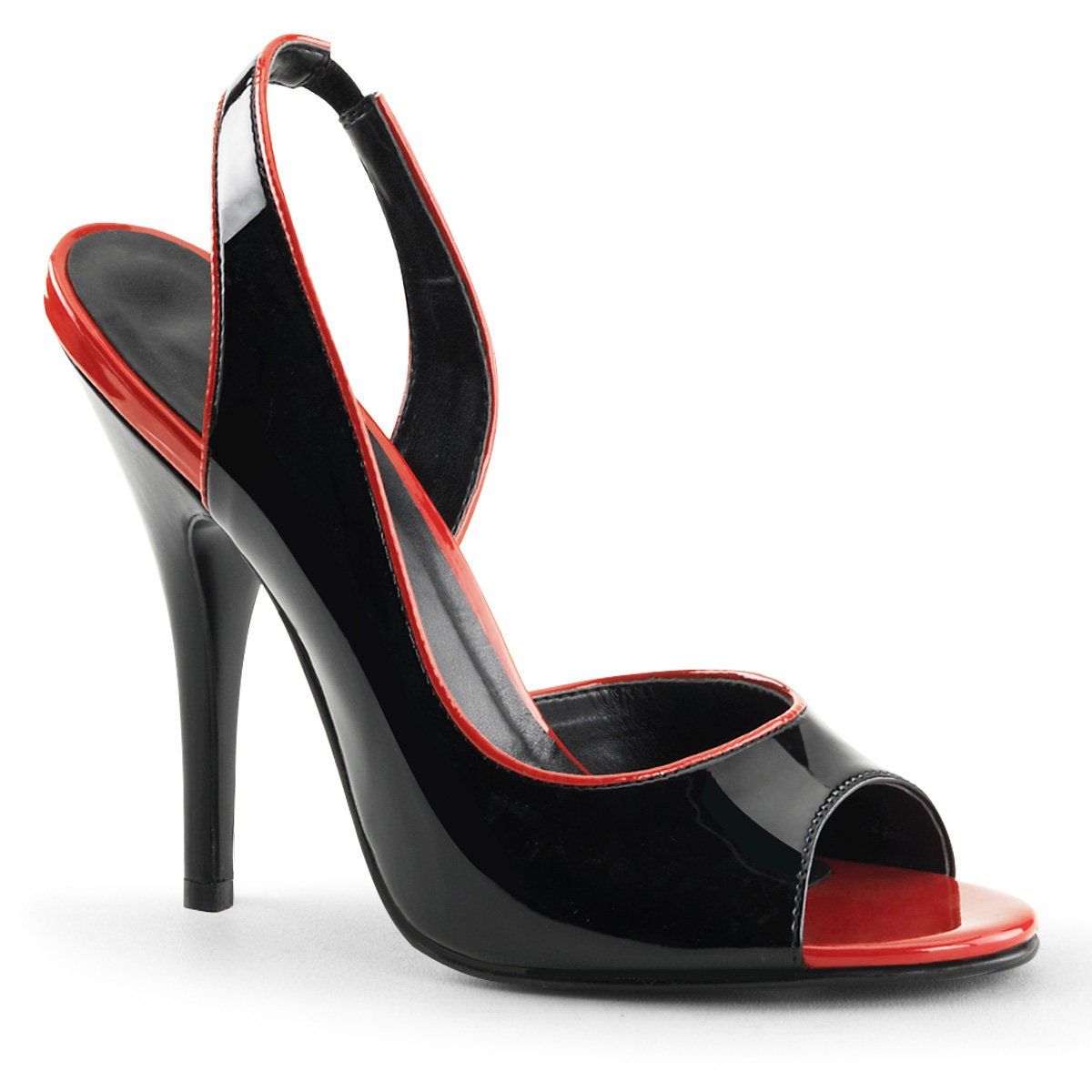 SEDUCE-117 Black-Red Patent Sandal Pleaser