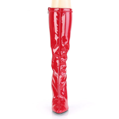 SEDUCE-2000 Red Stretch Patent Knee Boot Pleaser