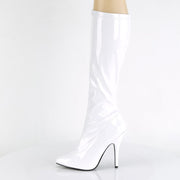 SEDUCE-2000 White Stretch Patent Knee Boot Pleaser US Size (Women's): 6