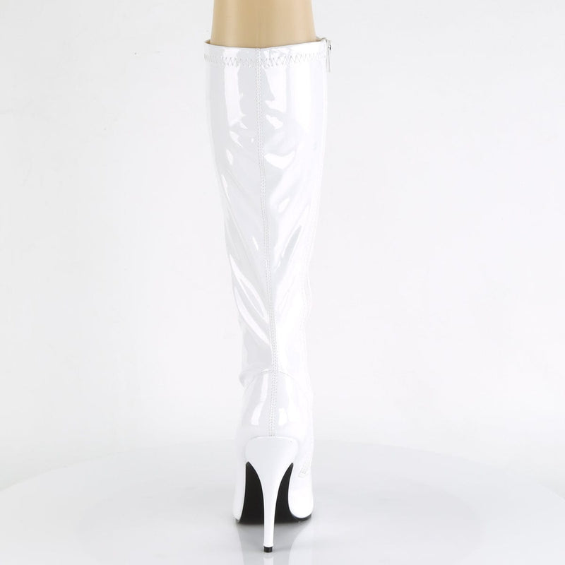 SEDUCE-2000 White Stretch Patent Knee Boot Pleaser US Size (Women's): 6
