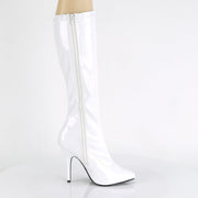 SEDUCE-2000 White Stretch Patent Knee Boot Pleaser US Size (Women's): 6