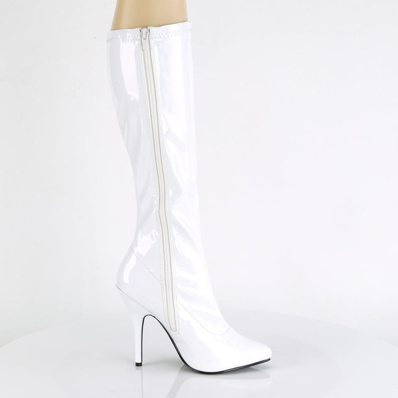 SEDUCE-2000 White Stretch Patent Knee Boot Pleaser US Size (Women's): 6