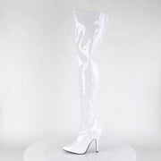 SEDUCE-3000 White Stretch Patent Thigh Boot Pleaser US Size (Women's): 6
