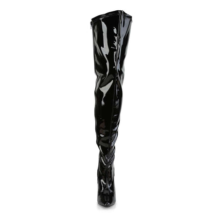 SEDUCE-3000WC Black stretch Pat Pleaser Pink Label