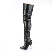 SEDUCE-3010 Black Faux Leather Thigh Boot Pleaser US Size (Women's): 6
