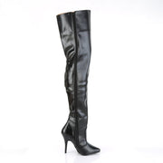SEDUCE-3010 Black Faux Leather Thigh Boot Pleaser US Size (Women's): 6