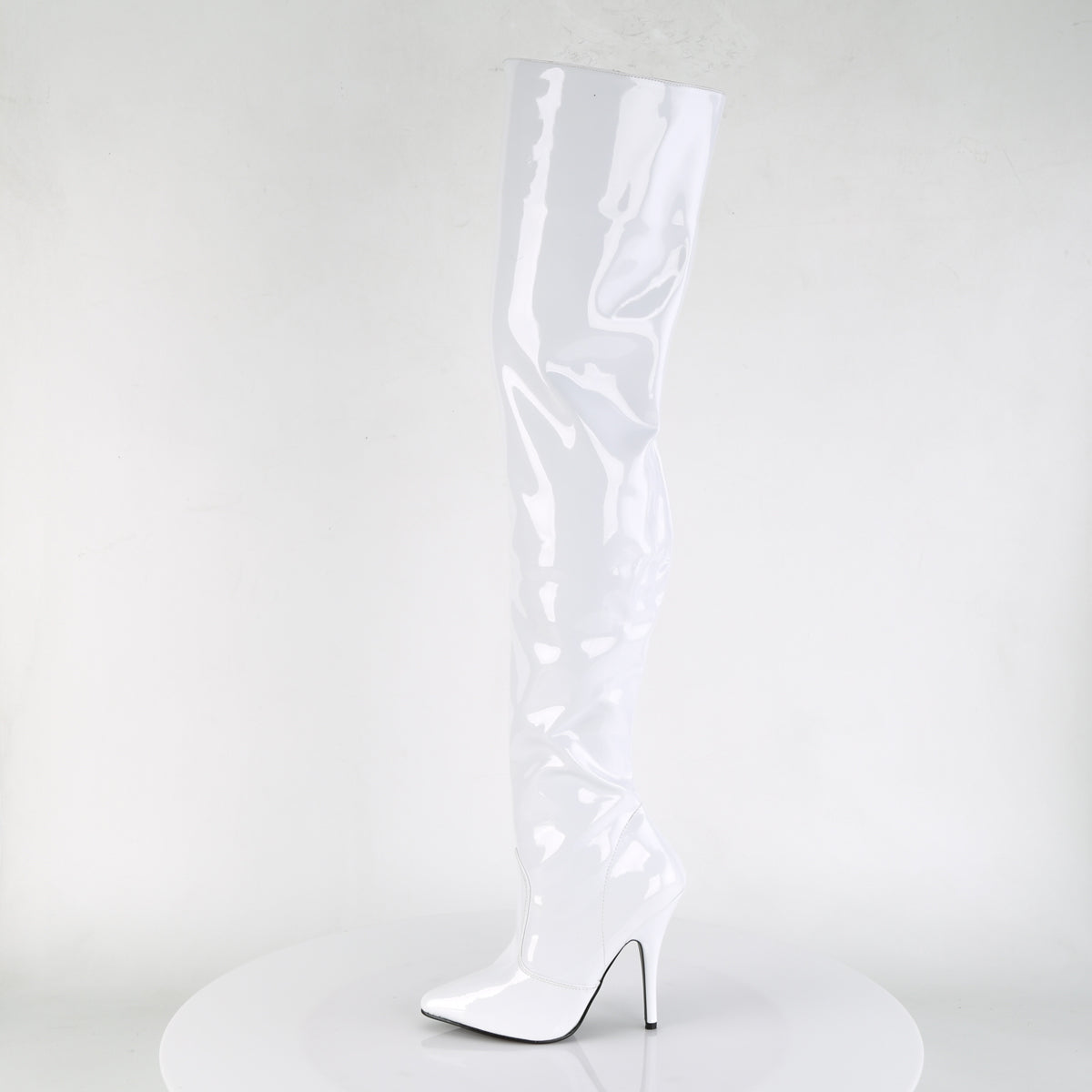 SEDUCE-3010 White Patent Thigh Boot Pleaser