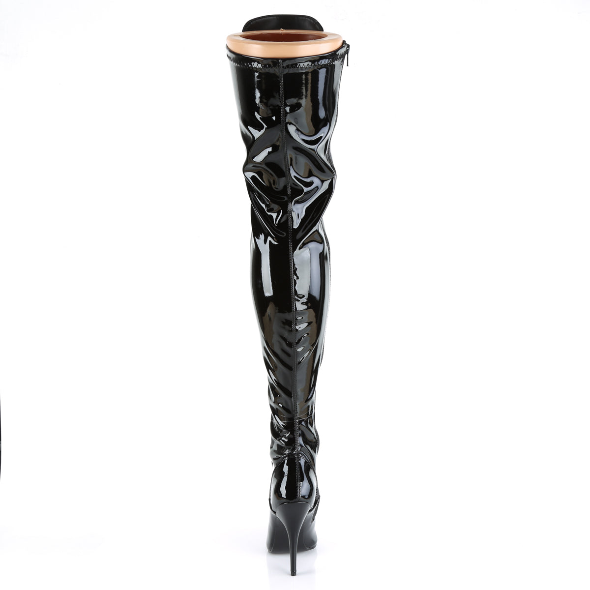 SEDUCE-3024 Black Stretch Patent Thigh Boot Pleaser