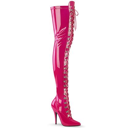 SEDUCE-3024 Hot Pink Patent Thigh Boot Pleaser
