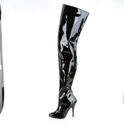 SEDUCE-4010 Black Patent Crotch Boot Pleaser US Size (Women's): 6