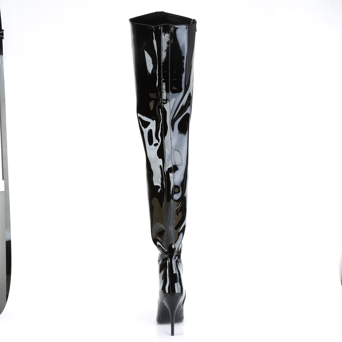 SEDUCE-4010 Black Patent Crotch Boot Pleaser