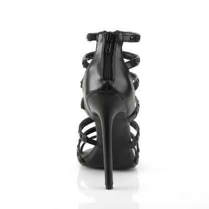 SEXY-15 Black Faux Leather Sandal Pleaser