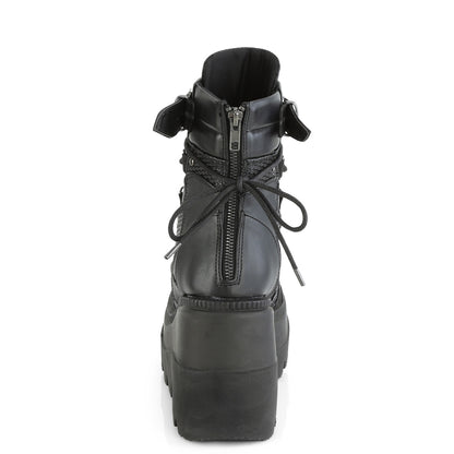 SHAKER-60 Black Vegan Leather Ankle Boot Demonia