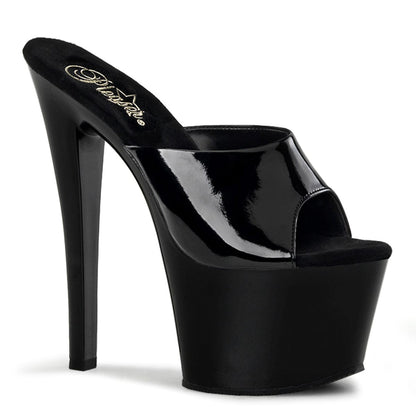 SKY-301 Black Patent Platform Sandal Pleaser