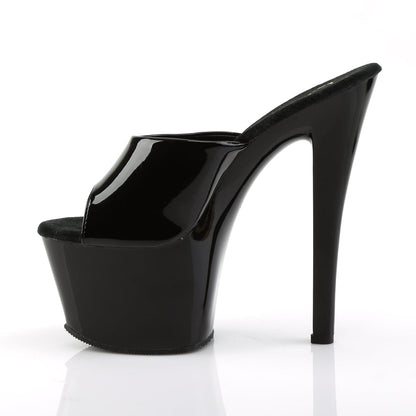 SKY-301 Black Patent Platform Sandal Pleaser