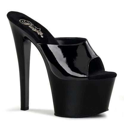 SKY-301 Black Patent Platform Sandal Pleaser