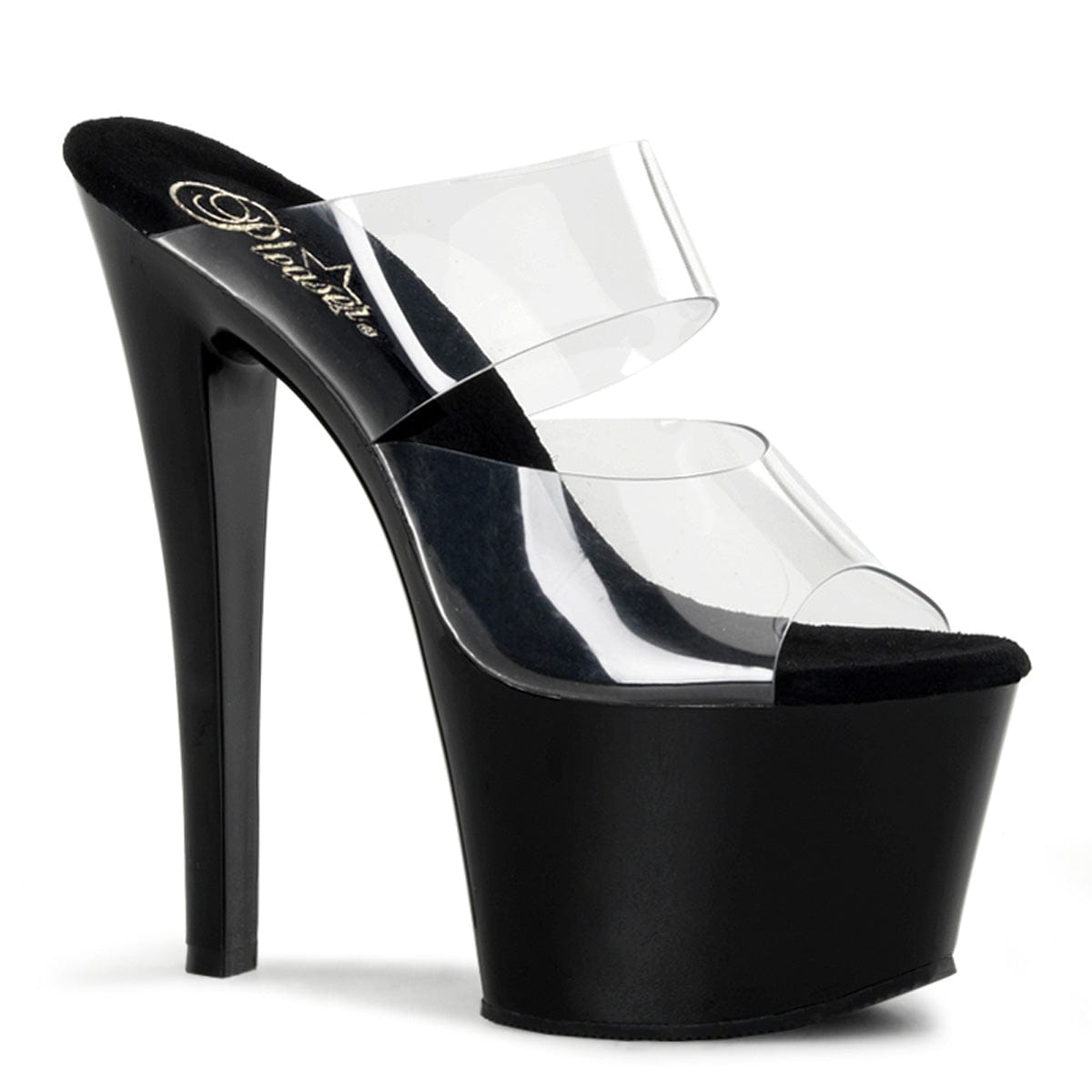 SKY-302 Clear/Black Slide Pleaser