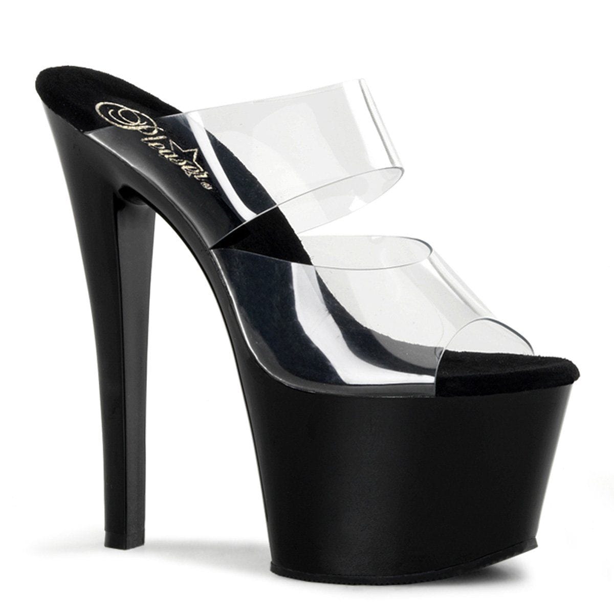 SKY-302 Clear/Black Slide Pleaser