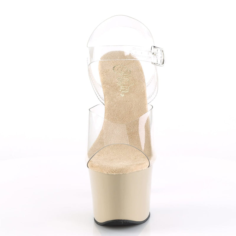SKY-308 Clear/Cream Platform Sandal Pleaser US Size (Women's): 5