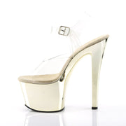 SKY-308 Clear/Gold Chrome Platform Sandal Pleaser US Size (Women's): 5