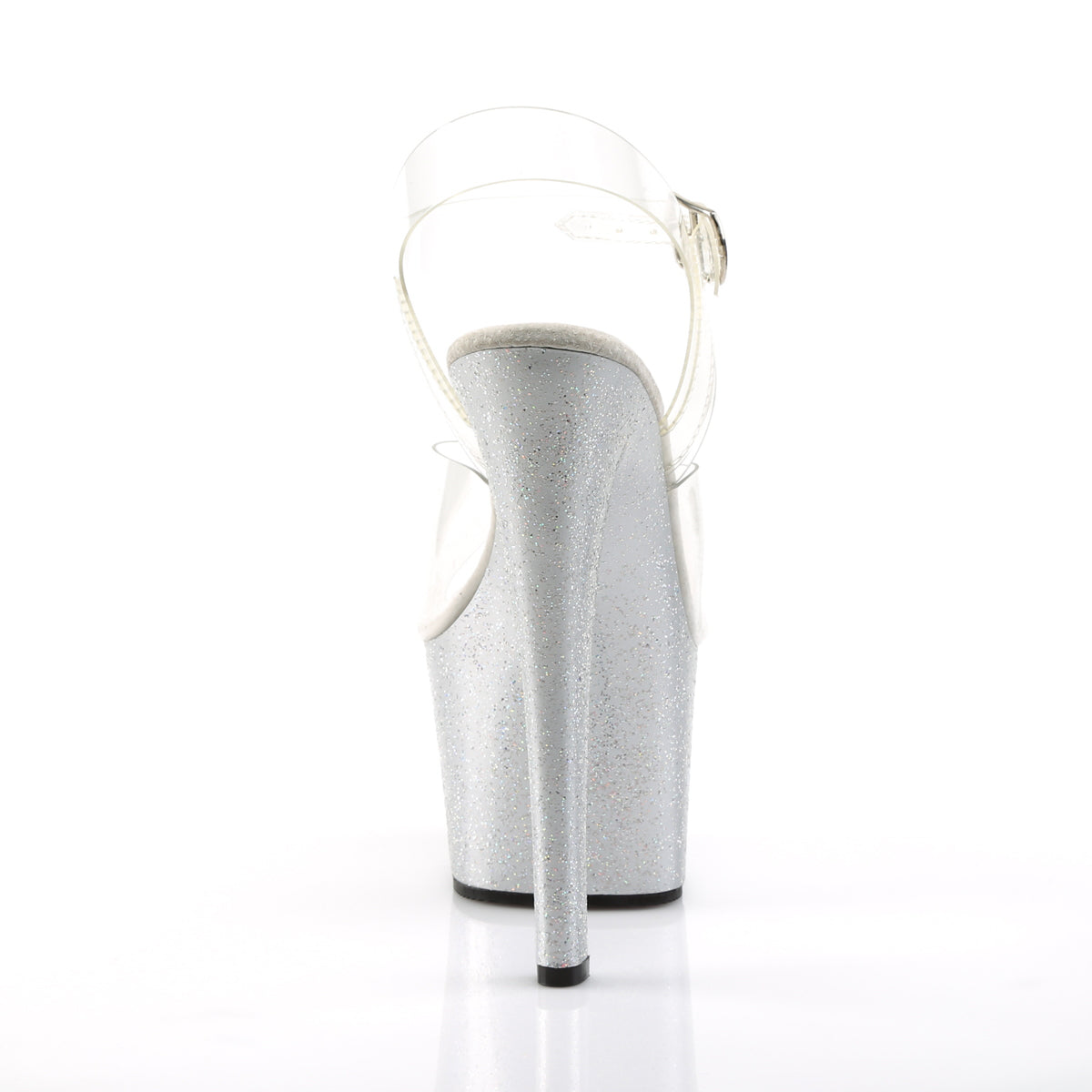 SKY-308MG Clear/Silver Platform Sandal Pleaser